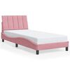 vidaXL sengeramme med LED uden madras Hanko 80x200 cm velour pink