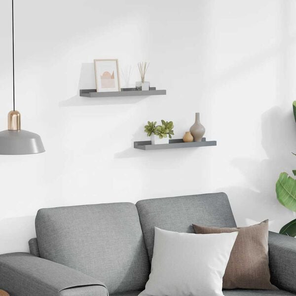 vidaXL gallerihylder 2 stk. 40x9x3 cm MDF gr&aring;