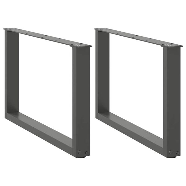 vidaXL sofabordsben U-formet 2 stk. antracit 60x(42-43) cm st&aring;l