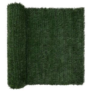 vidaXL Kunstigt hegn M&oslash;rkegr&oslash;n 1,5 x 6 m PVC og St&aring;l