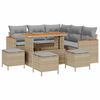 vidaXL Havesofa S&aelig;t 9 pcs Beige polyrattan