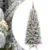 vidaXL Kunstigt juletr&aelig; Hvid 150 cm PVC og plastik og st&aring;l og PE
