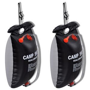 Camp Shower solopvarmede campingbrusere 2 stk. 20 l