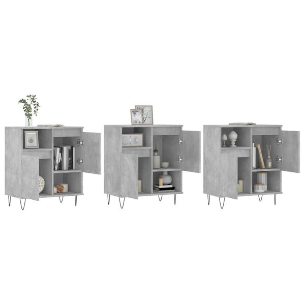 vidaXL sk&aelig;nke 3 stk. konstrueret tr&aelig; betongr&aring;