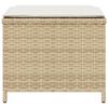 vidaXL haveskamler 4 stk. med hynder 41x41x36 cm polyrattan beige