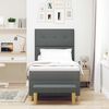 vidaXL Box spring seng med madras M&oslash;rkegr&aring; 90 x 200 cm Stof