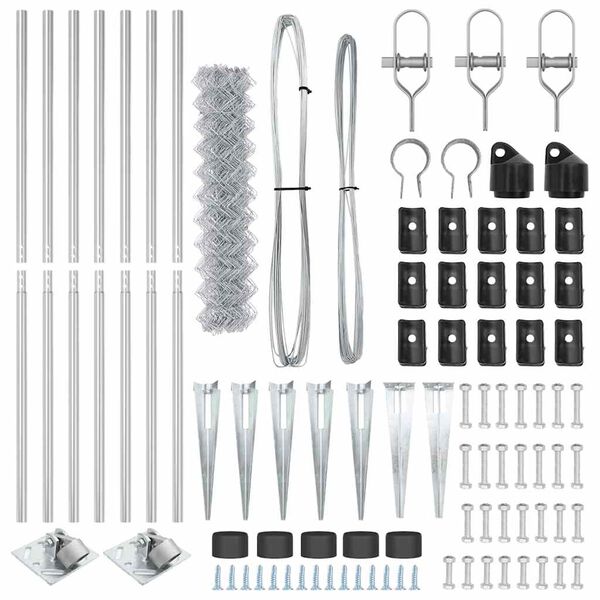 vidaXL Hegnsp&aelig;l S&oslash;lv 10 x 1,2 m (40 x 40 mm net) St&aring;l