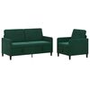 vidaXL Sofa s&aelig;t med opbevaring 2 stk. M&oslash;rkegr&oslash;n Polyester