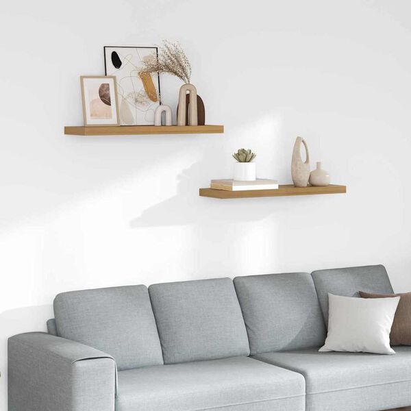 vidaXL V&aelig;ghylde 2 pcs Brun 90 x 23,5 x 4 cm Konstrueret tr&aelig;