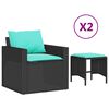 vidaXL sofas&aelig;t til haven 4 dele med hynder polyrattan sort