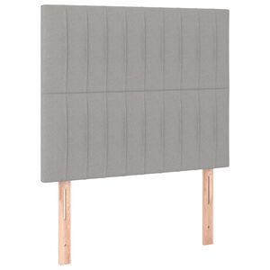 vidaXL sengegavl lysegr&aring; 80x5x118/128 cm stof