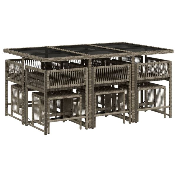 vidaXL lounges&aelig;t til haven 11 dele med hynder polyrattan gr&aring;