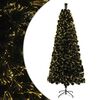 vidaXL Fiberoptisk juletr&aelig; 180 cm 24 LED'er Varm hvid PVC Gr&oslash;n