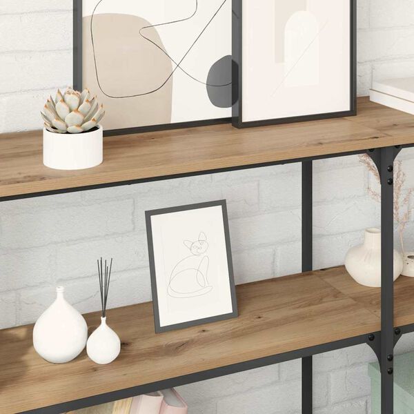 vidaXL Konsolbord Artisan Egetræ 150 x 29 x 75 cm Samlet træ og metal