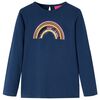 Lang&aelig;rmet T-shirt til b&oslash;rn str. 92 marinebl&aring;