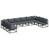 vidaXL Havesofa S&aelig;t 10 stk. Sort Aluminium