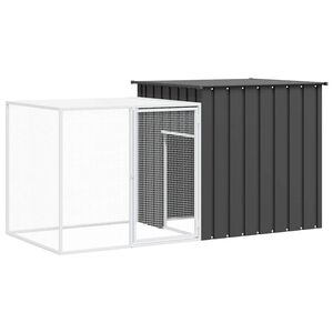 vidaXL kaninbur 200x91x100 cm galvaniseret st&aring;l antracitgr&aring;