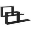 vidaXL Sv&aelig;vehylder 2 pcs Sort eg 80 x 15 x 30 cm Konstrueret tr&aelig;