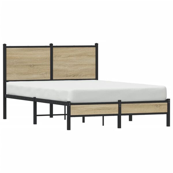 vidaXL sengeramme uden madras 120x190 cm metal sonoma-eg