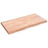 vidaXL bordplade til badev&aelig;relse 120x60x(2-6) cm massivt tr&aelig; lysebrun