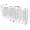 vidaXL gabion-h&oslash;jbed 270x50x100 cm galvaniseret st&aring;l