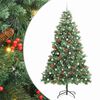 vidaXL Kunstigt juletr&aelig; med LED -strimmellys Gr&oslash;n 240 cm PVC og metal