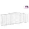 vidaXL buede gabionkurve 5 stk. 400x50x120/140 cm galvaniseret jern