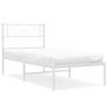 vidaXL sengeramme med sengegavl 100x200 cm metal hvid