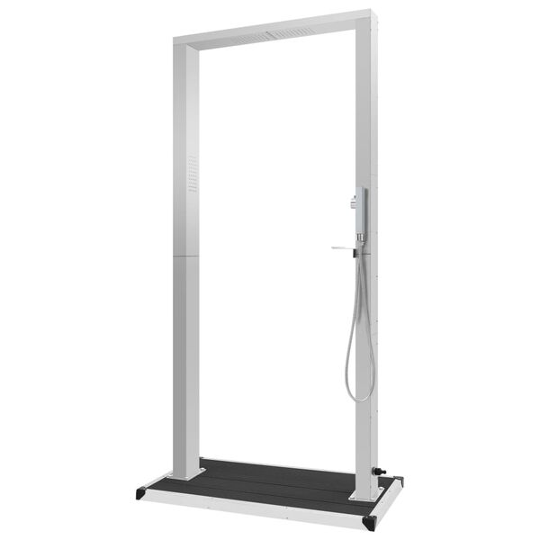 vidaXL udendørsbruser med bakke WPC rustfrit stål