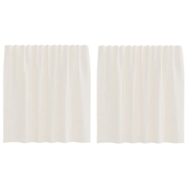 vidaXL voile-gardiner med stanglommer 2 stk. cremefarvet
