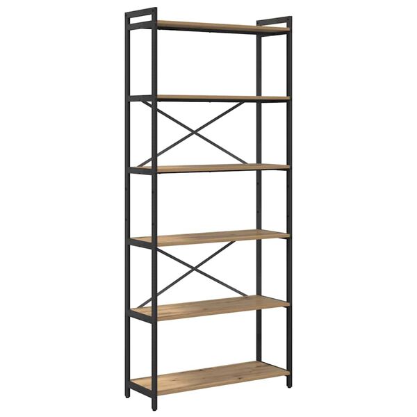 vidaXL Bogreol Artisan Egetr&aelig; 40 x 30 x 85 cm Konstrueret tr&aelig;