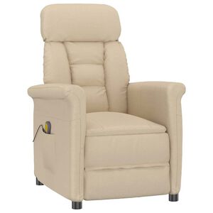 vidaXL Massagestol Creme 96.5 x 70.5 x 95 cm Mikrofiber