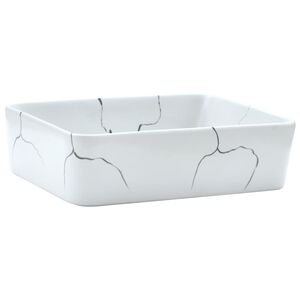 vidaXL h&aring;ndvask til bord 46x35,5x13 cm rektangul&aelig;r keramik hvid