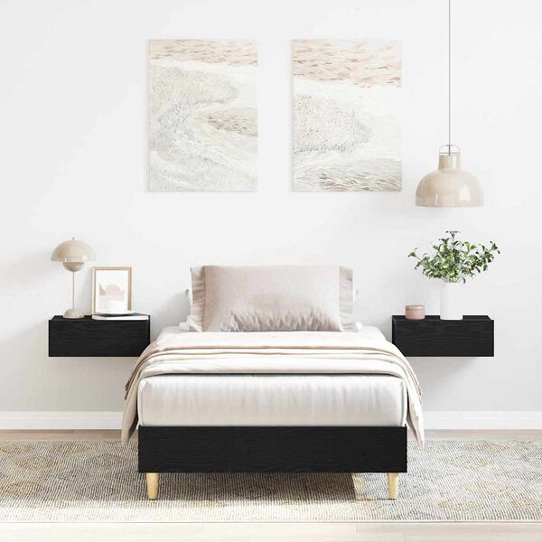 vidaXL Sengestel Sort eg 193 x 93 x 25 cm Konstrueret tr&aelig;