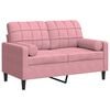 vidaXL 2-personers sofa med pyntepuder 120 cm velour pink