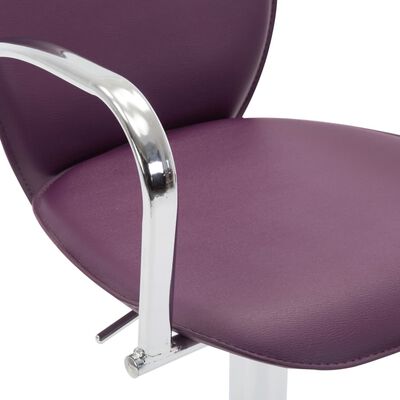 vidaXL barstole med armlæn 2 stk. kunstlæder lilla