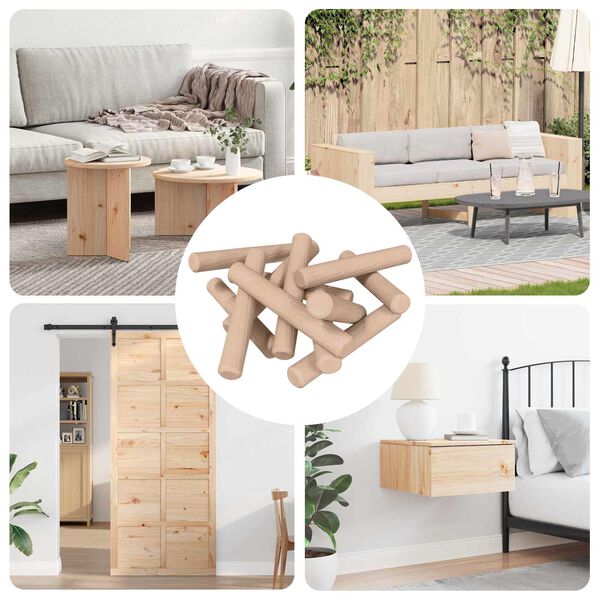 vidaXL Tr&aelig;dowels 24000 pcs Brun Massivt tr&aelig;