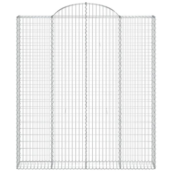 vidaXL buede gabionkurve 3 stk. 200x30x220/240 cm galvaniseret jern