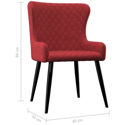 vidaXL spisebordsstole 2 stk. stof bordeauxfarvet