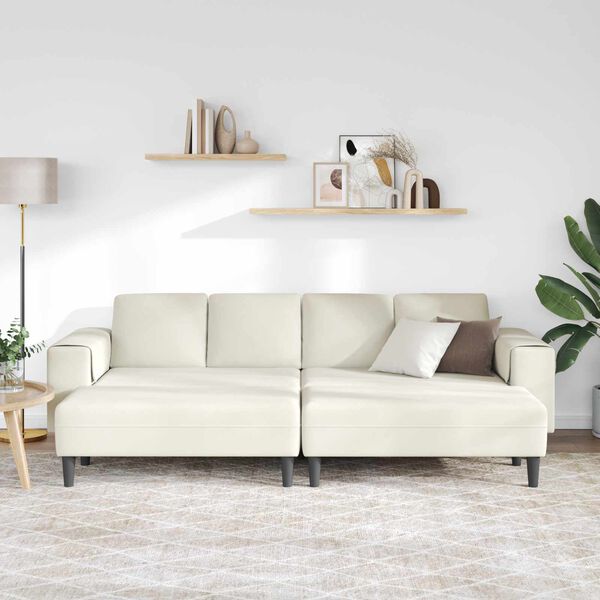 vidaXL Stue Sofa 3 pcs Creme