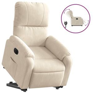 vidaXL l&oslash;ftestol mikrofiberstof beige