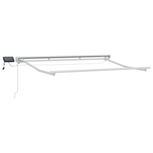 vidaXL Manuel markise-ramme med LED-lys Hvid 2,5 x 2 m Aluminium