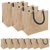 vidaXL Jute tasker 10 Naturfarvet og sort 26 x 22 x 14 cm