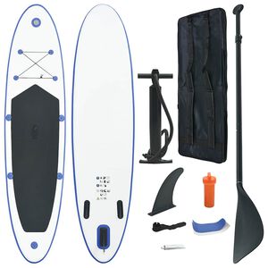 vidaXL paddleboards&aelig;t SUP oppusteligt bl&aring; og hvid