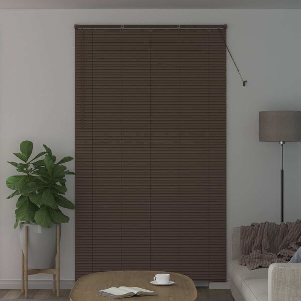 vidaXL Persienner Indstillelig M&oslash;rk Brun med M&oslash;nster 213 x 160 cm PVC
