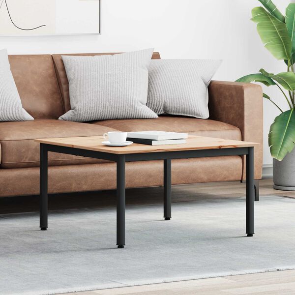 vidaXL Sofabord Naturfarvet 80 x 80 x 45 cm Massiv fyrretr&aelig;