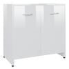 vidaXL badev&aelig;relsesskab 60x33x61 cm konstrueret tr&aelig; hvid h&oslash;jglans
