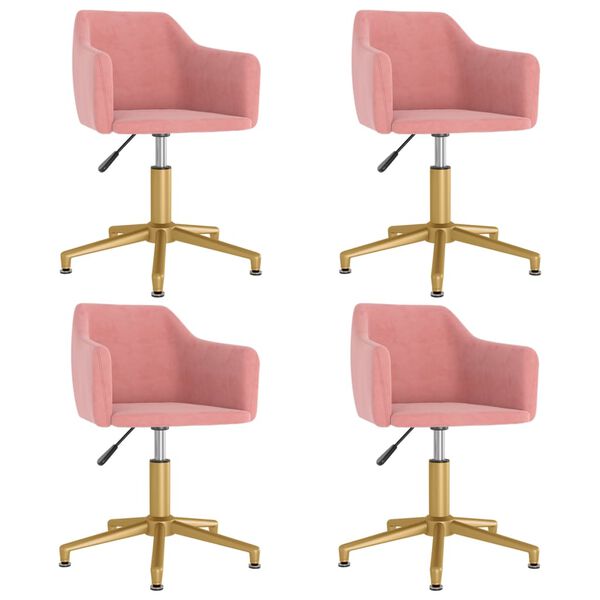 vidaXL drejelige spisebordsstole 4 stk. fl&oslash;jl lyser&oslash;d