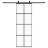 vidaXL skyded&oslash;r med hardwares&aelig;t 76x205 cm ESG glas sort
