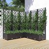 vidaXL plantekasse med espalier 120x120x121,5 cm PP sort
